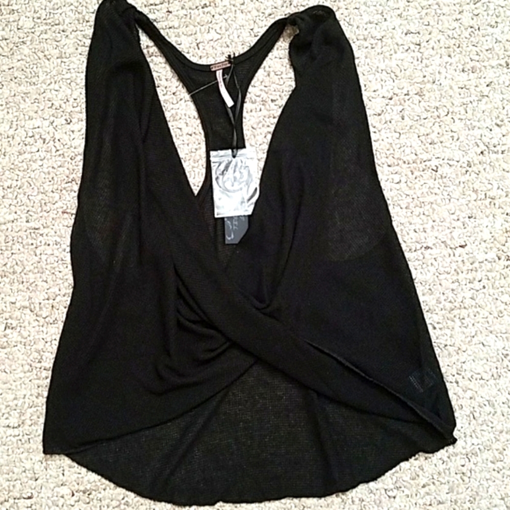 Nwt poof apperal black sheer top